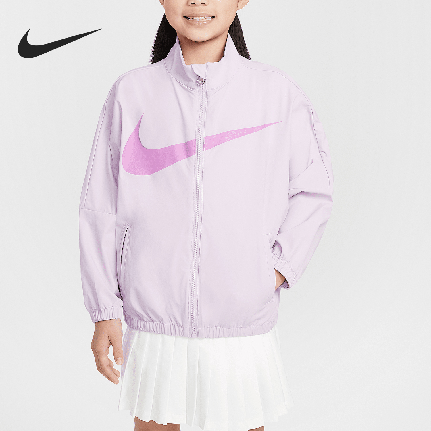 Nike/耐克正品Swoosh小童梭织轻盈休闲立领外套II2415-537