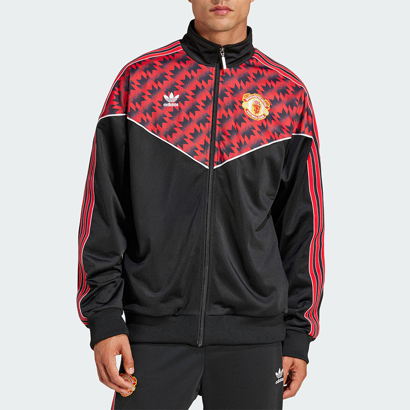 Adidas/阿迪达斯正品三叶草男士宽松拼接经典立领运动外套JF0373