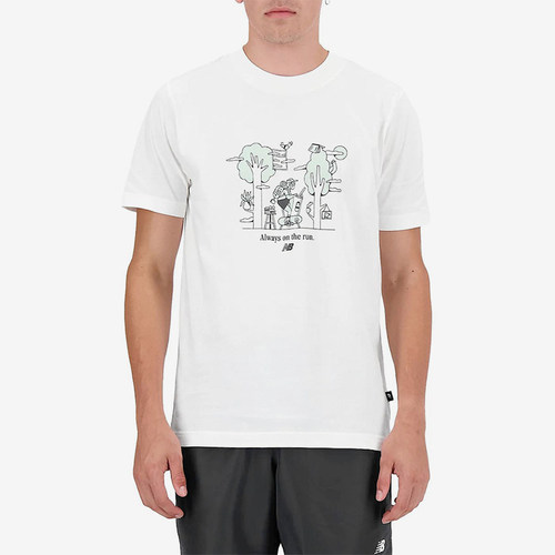 New Balance/NB正品夏季新款男子时尚印花透气短袖T恤MT41912-WT