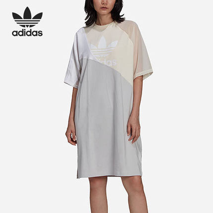 Adidas/阿迪达斯官方正品三叶草夏季休闲女子运动连衣裙HC0636
