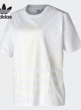 Adidas/阿迪达斯正品 三叶草新款女子大LOGO短袖T恤GJ1010 GJ1011