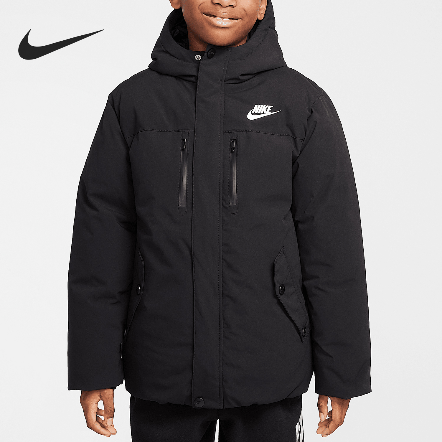 Nike/耐克正品冬新款大童保暖休闲户外宽松羽绒服HQ7165-010