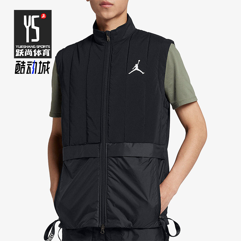 Nike/耐克正品JORDAN新款男黑色训练保暖经典宽松马甲AJ1057-010