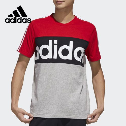 Adidas男子夏季运动休闲短袖T恤
