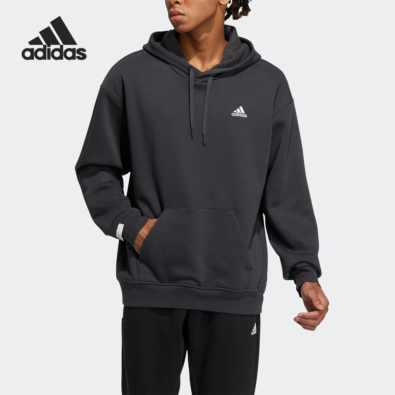 Adidas/阿迪达斯官方正品秋季男女加绒休闲长袖卫衣套头衫IB2731
