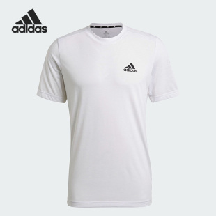 耐磨透气短袖 Adidas 男子圆领时尚 新款 T恤GT5558 阿迪达斯官方正品