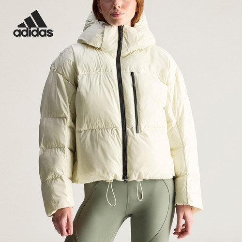 Adidas/阿迪达斯官方正品当季款女士保暖连帽耐穿棉服JV8548