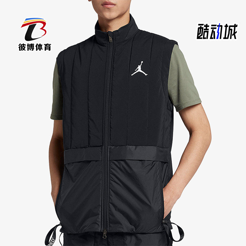 Nike/耐克正品JORDAN新款男黑色训练保暖经典宽松马甲AJ1057-010