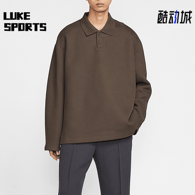 耐克男士复古休闲翻领针织卫衣