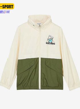 Skechers/斯凯奇正品秋冬新款儿童运动休闲针织连帽外套 L222B040