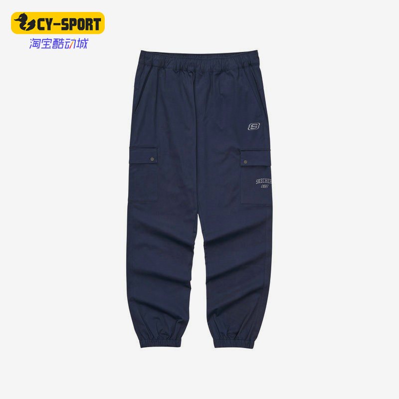 Skechers/斯凯奇正品新款男子束脚松紧运动梭织休闲长裤L122M136