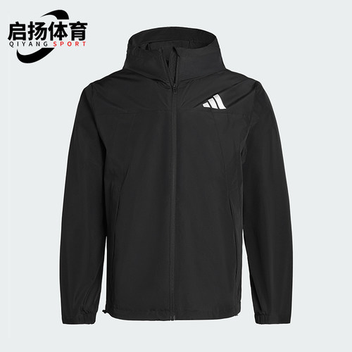Adidas/阿迪达斯正品WOVENJACKET新款男女经典黑色夹克外套IB7052