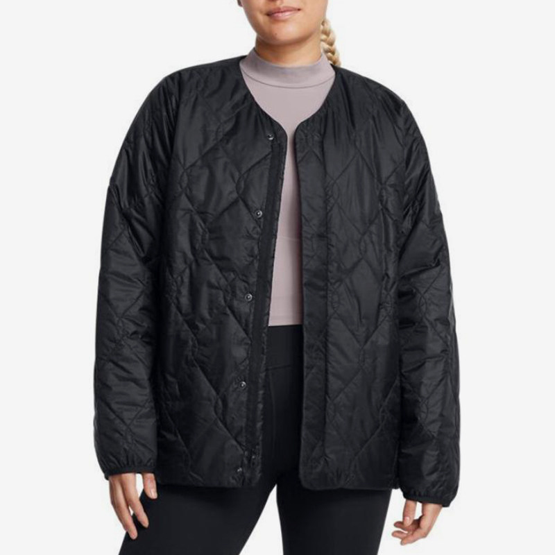 UA/安德玛正品2025新款女子运动休闲保暖V领羽绒服1385857-001