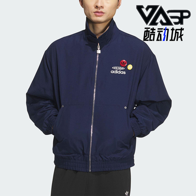 Adidas/阿迪达斯正品三叶草男士日常运动宽松翻领耐穿外套KC0135