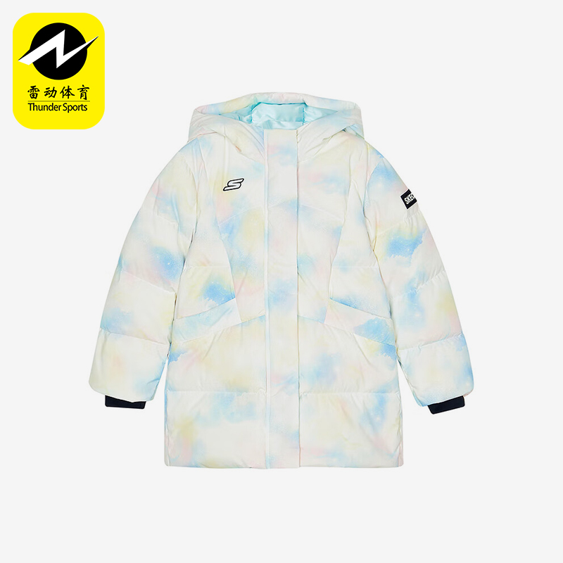 Skechers/斯凯奇正品冬季新款儿童时尚保暖梭织中长款羽绒服