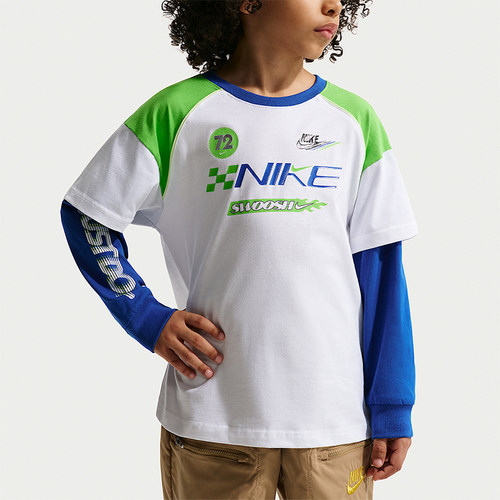 Nike/耐克正品Victory Lap小童透气假两件经典长袖T恤IV4743-100