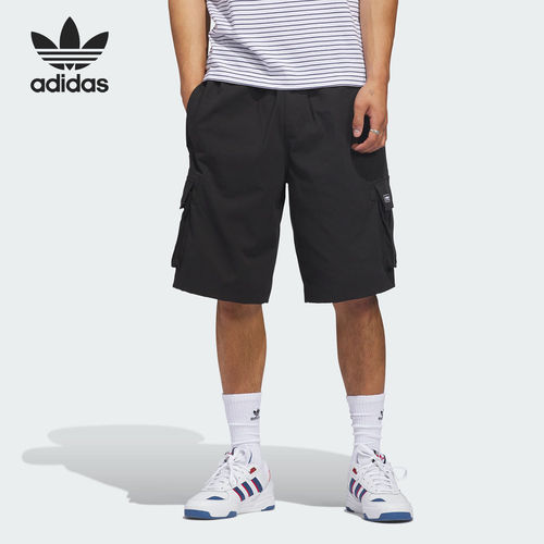 Adidas/阿迪达斯正品三叶草男士透气滑板风工装运动短裤KE1027