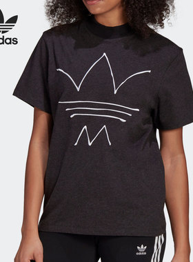 Adidas/阿迪达斯正品当季新款女子圆领三叶草运动短袖T恤 GN4338