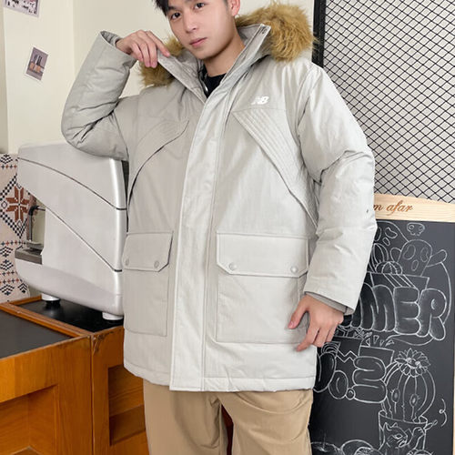 New Balance/NB正品男士运动保暖宽松户外连帽羽绒服AMJ34323-SEN