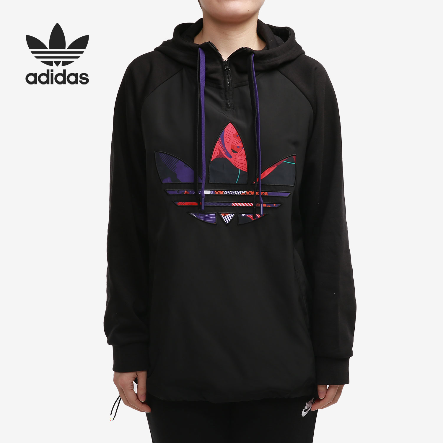 Adidas/阿迪达斯正品当季新款女子连帽三叶草运动卫衣 GN4736