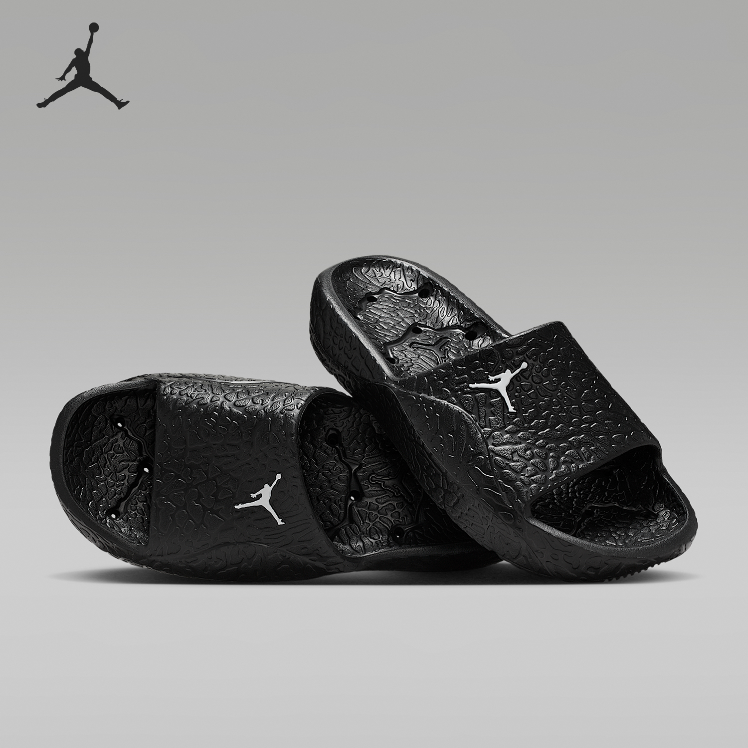 Nike/耐克正品JORDAN男士淋浴爆裂纹轻便透气休闲拖鞋HQ2163-001