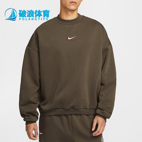Nike/耐克正品2025冬季款男士耐穿圆领刺绣休闲卫衣IQ3819-212