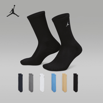 Nike/耐克正品JORDAN儿童透气中筒运动袜六双装FQ0755-451