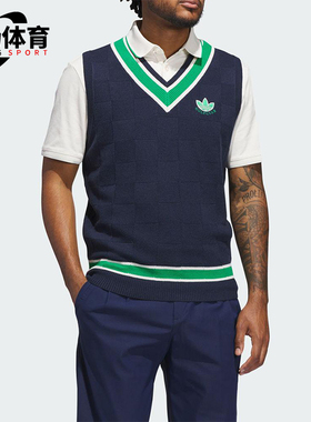 Adidas/阿迪达斯正品三叶草男士无袖高尔夫运动针织马甲JN9736