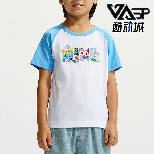 Nike/耐克正品小童休闲时尚简约透气宽松短袖T恤JF1855-100
