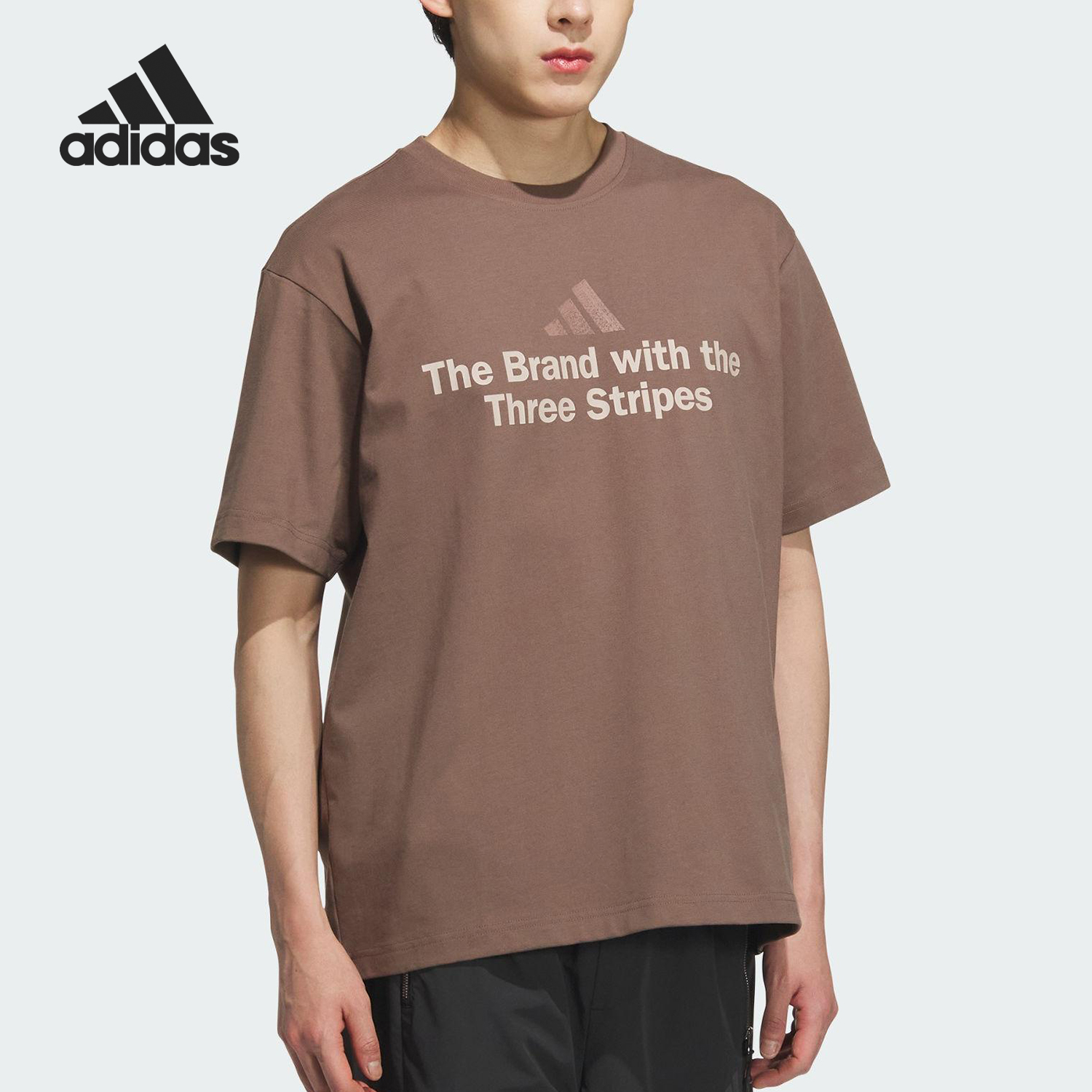 Adidas/阿迪达斯官方正品2025夏季款男士日常透气圆领短袖KF0123