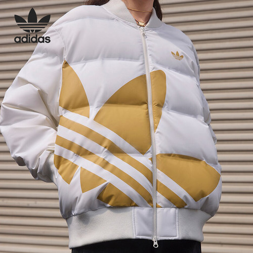 Adidas/阿迪达斯官方正品三叶草男女防风保暖宽松羽绒服JL8410