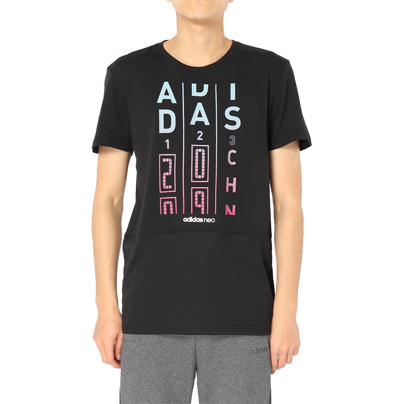 Adidas/阿迪达斯官方正品 NEO男子休闲运动圆领短袖T恤 DU2363