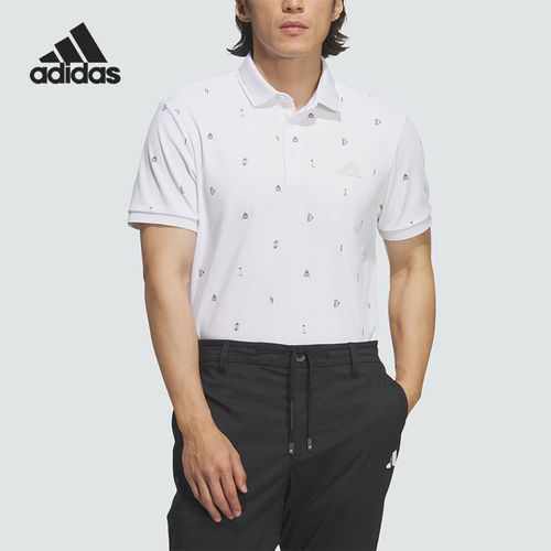 Adidas/阿迪达斯官方正品男高尔夫吸湿排汗柔软快干短袖JY8222