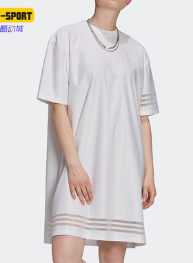 Adidas/阿迪达斯正品三叶草女子夏舒适时尚宽松短袖连衣裙 GN3248