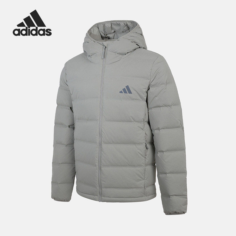Adidas/阿迪达斯官方正品S新款男灰色运动休闲轻盈羽绒服KH3992