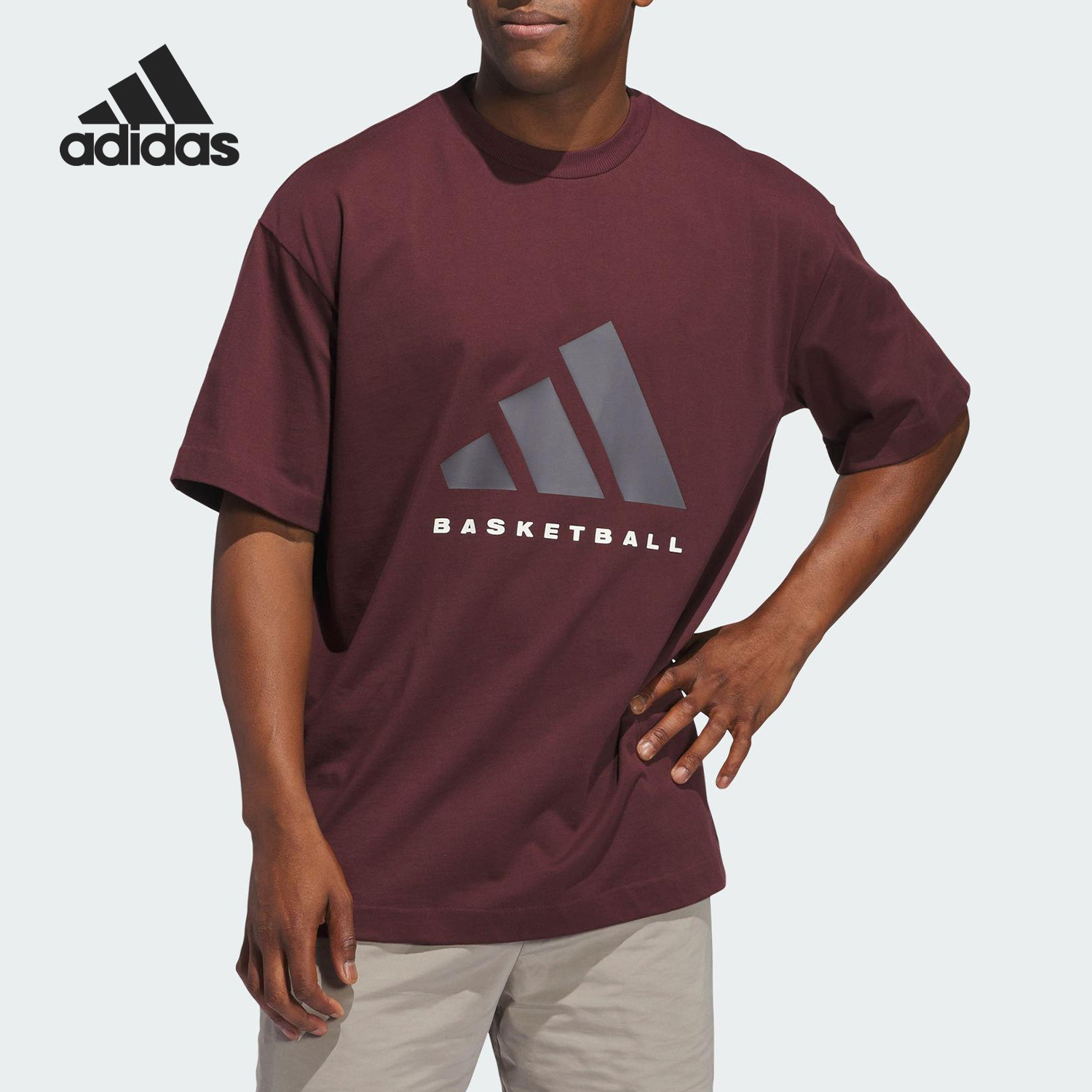 Adidas/阿迪达斯官方正品夏季新款男女透气篮球运动短袖JD6128