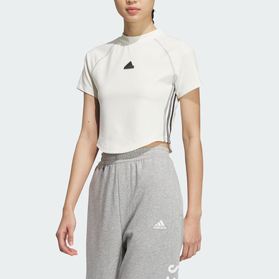 阿迪达斯女士修身透气运动短袖