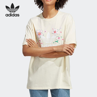 女子运动宽松短袖 三叶草新款 T恤IP3751 阿迪达斯正品 Adidas