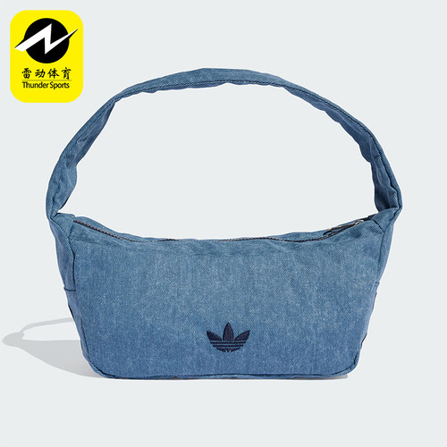 Adidas/阿迪达斯正品三叶草女士仿牛仔运动手提包挎包KE0684