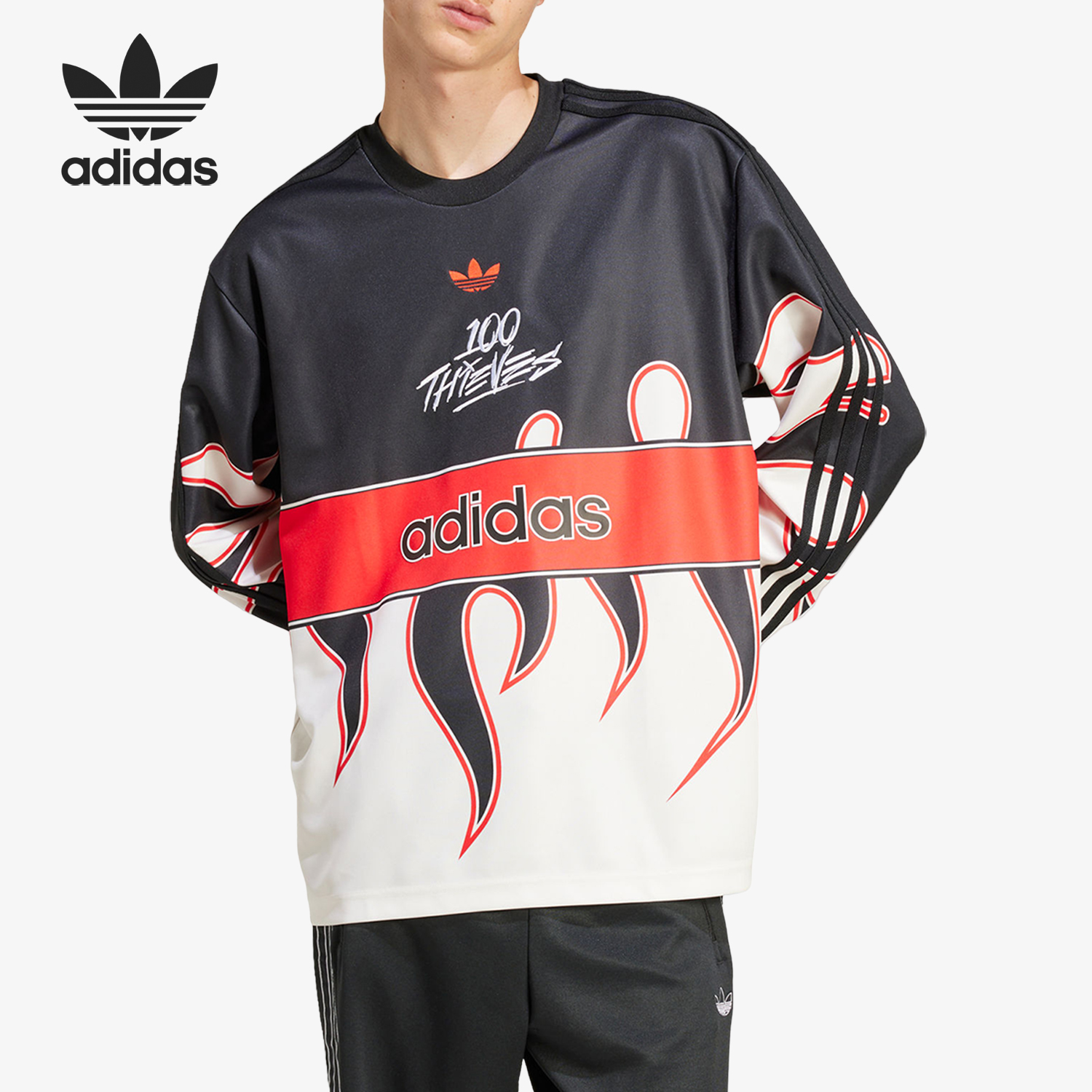 阿迪达斯男士时尚圆领宽松T恤