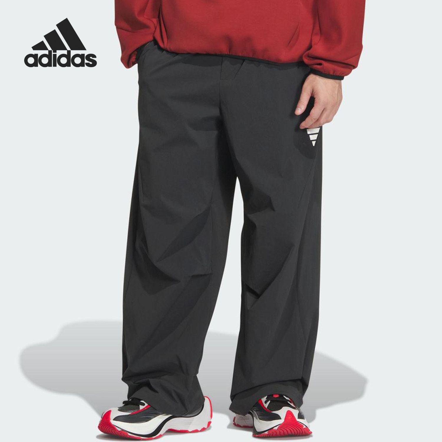 Adidas/阿迪达斯官方正品2025新款男士运动梭织宽松休闲裤KB4617