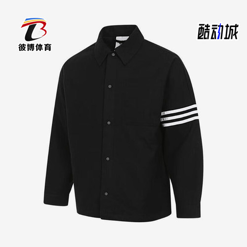 Adidas/阿迪达斯正品三叶草男士休闲翻领三条纹外套JC9906