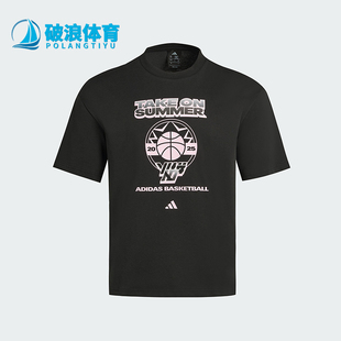 款 男士 印花经典 Adidas 针织短袖 2025夏季 时尚 KR5540 阿迪达斯正品