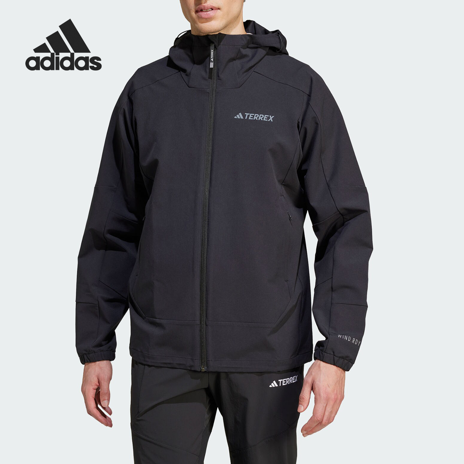 Adidas/阿迪达斯正品新款男士户外运动连帽夹克外套JI5935