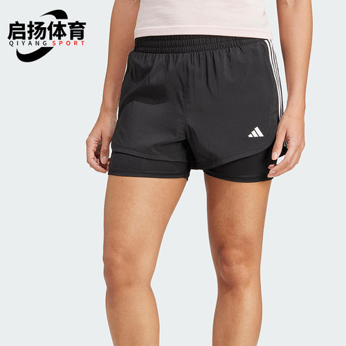 Adidas/阿迪达斯正品夏季款女士运动透气侧开衩二合一短裤JJ3116