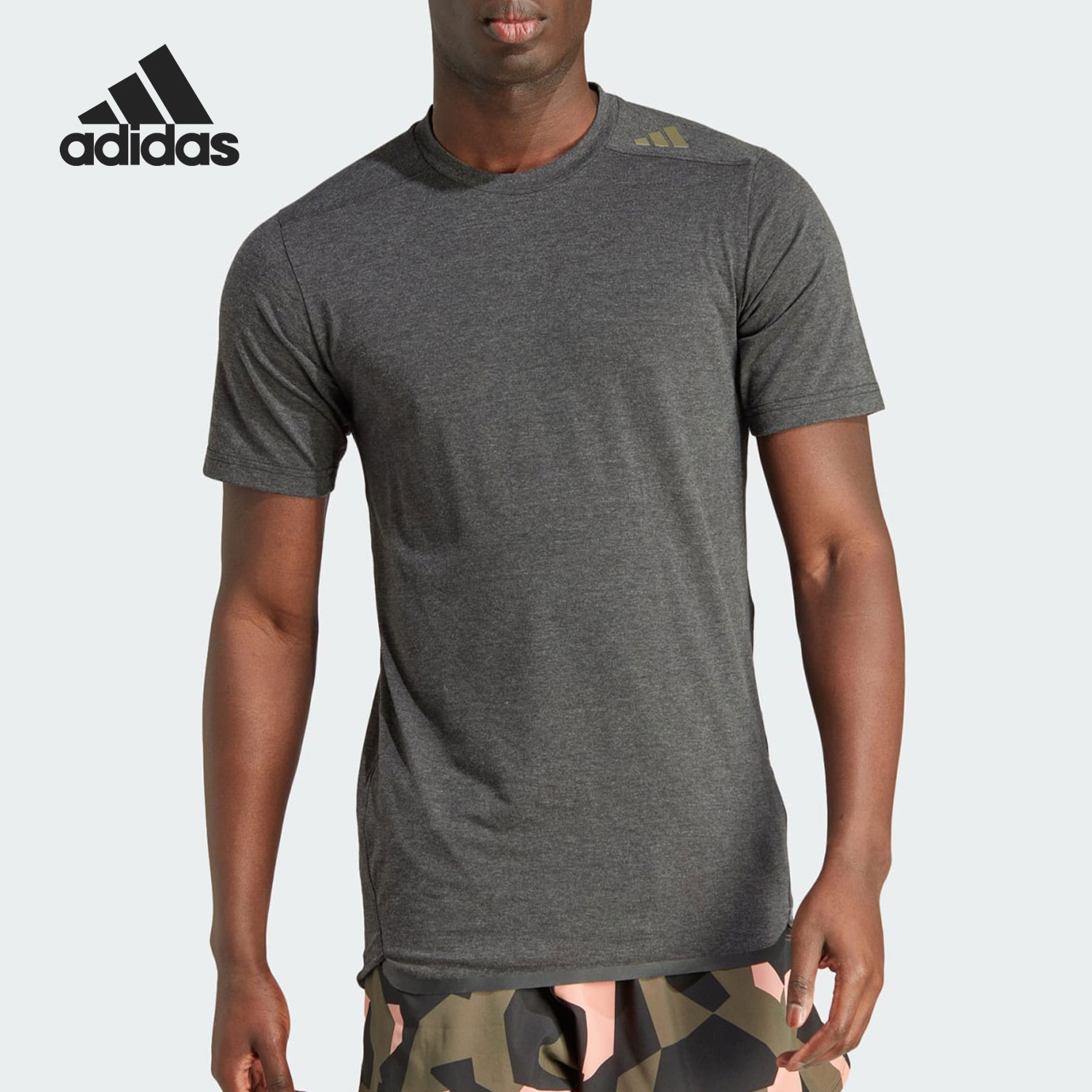 Adidas/阿迪达斯正品夏季男士吸湿排汗训练运动短袖T恤HY3795