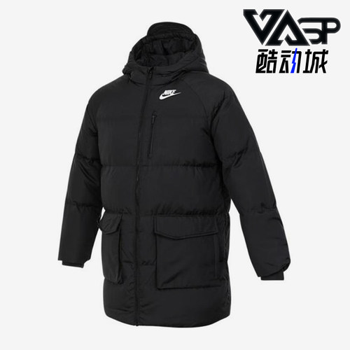 Nike/耐克正品冬季大童户外保暖运动连帽中长款羽绒服HQ7162-010