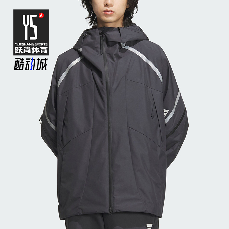 阿迪达斯男士宽松梭织连帽外套