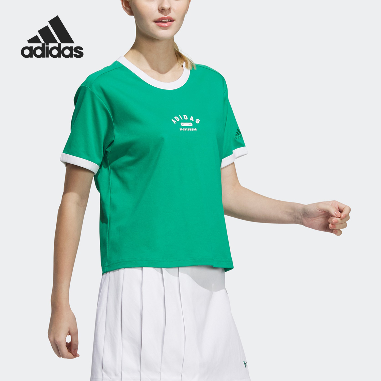 Adidas/阿迪达斯正品VERBIAGE TEE女子时尚休闲短袖IP3939