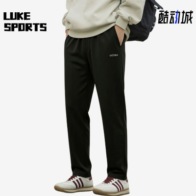 Adidas/阿迪达斯正品简约纯色中腰男黑色经典休闲休闲裤KQ5308